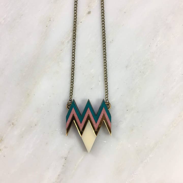 Deco Zig Zag Necklace for wholesale by Working Clasp