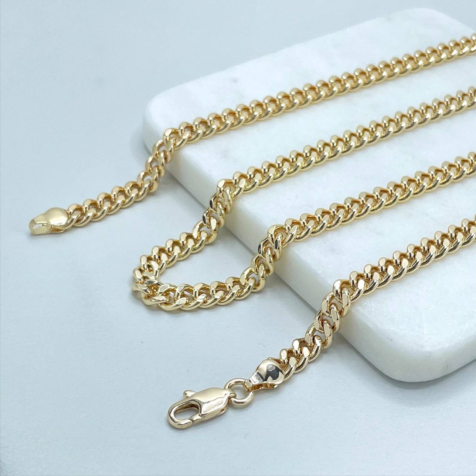 Luxus Accessories – wholesale Link & chain necklace – 18k Gold Filled Cuban Link Unisex Curb Link Chain2