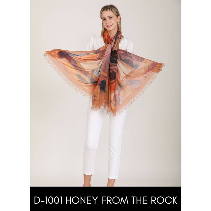 Love's Pure Light Scarves - Wholesale Scarf - Women's - D-1001 HONEY FROM THE ROCK- CARMEL HORSE6