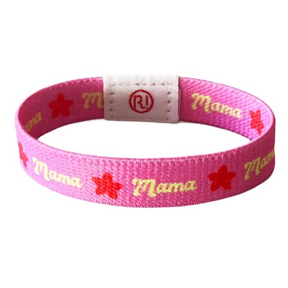 Mama pink and red elastic bracelet for wholesale by Ratatam!