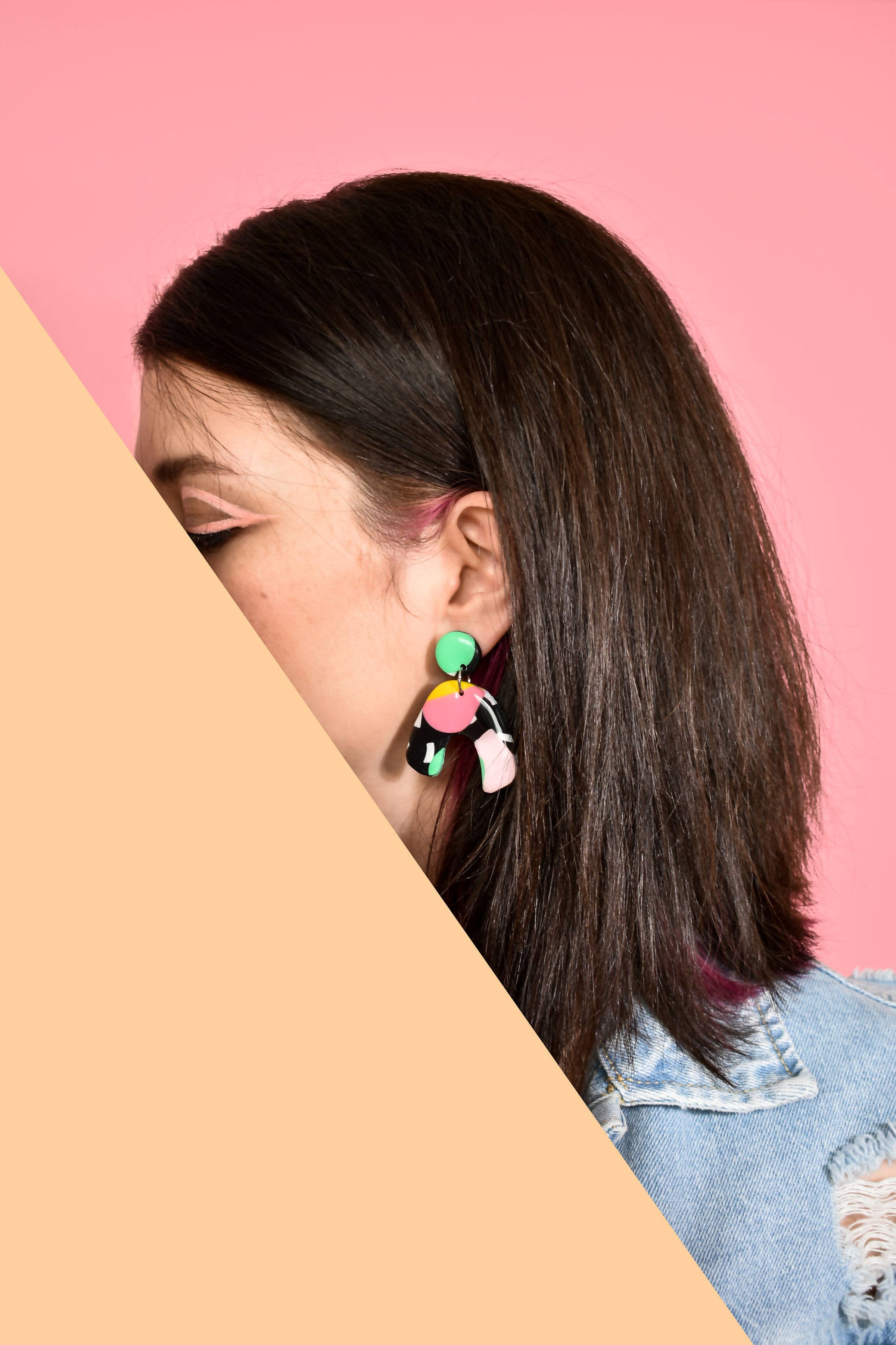 Night Moves Atelier - Wholesale Dangle Earrings - 90's Inspired Polymer Clay Abstract Paddle Dangle Earrings6