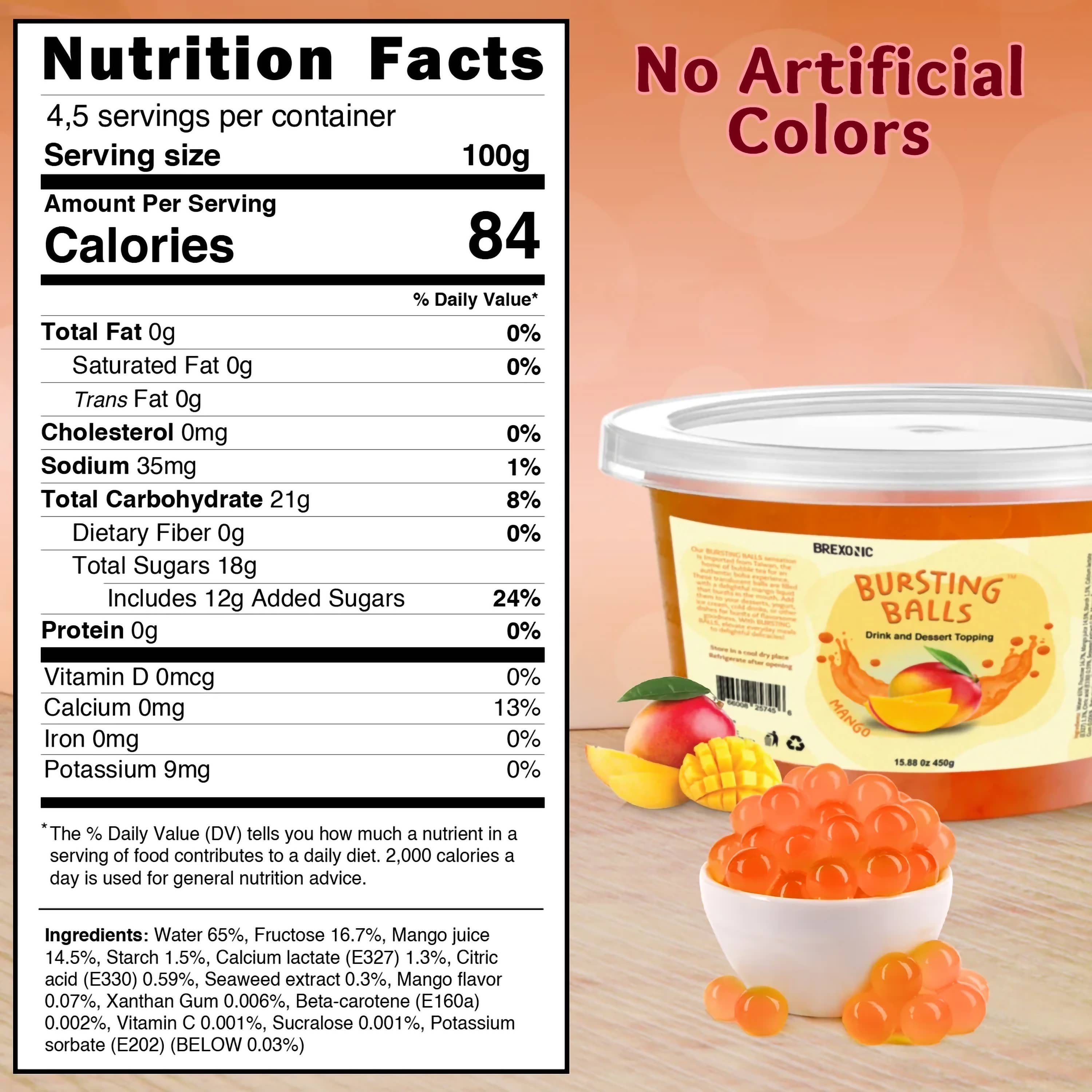 Syruvia - Wholesale Beverage Mix - 1 LB Mango Flavored Popping Boba1