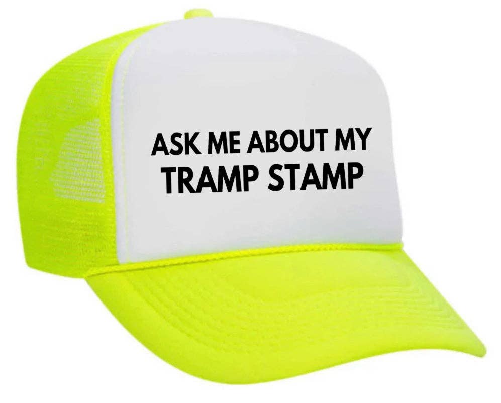 Inappropriate Trucker Hats – Engroshandel Trucker hat - Dame – Spørg mig om min Tramp Stamp Trucker Hat1