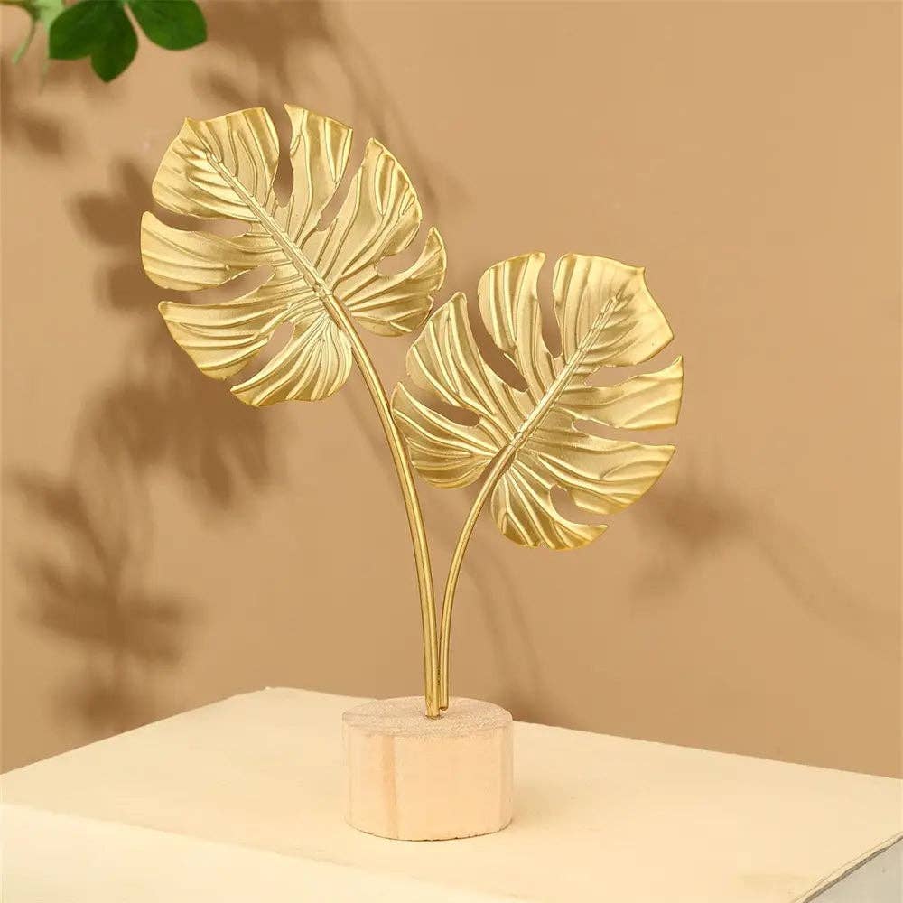 Huis Van Merken - Wholesale Decorative Tabletop Object - Elegant Metal Tree Leaf Art Decor1