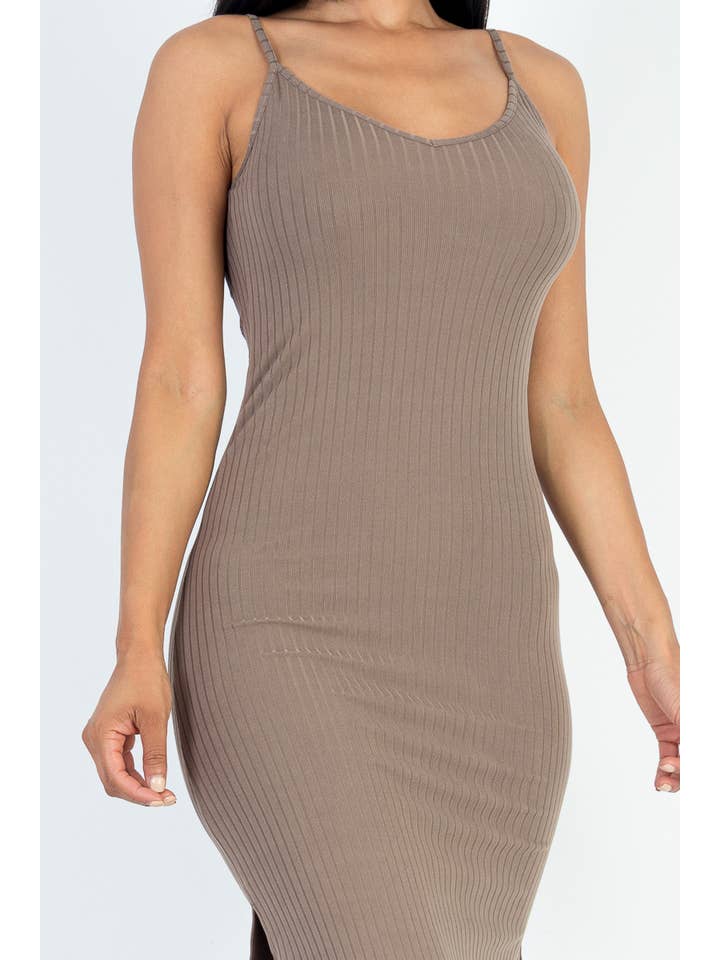 CAPELLA APPAREL - Wholesale Dress - Women's - Ribbed Side Slit Long Cami Dress28