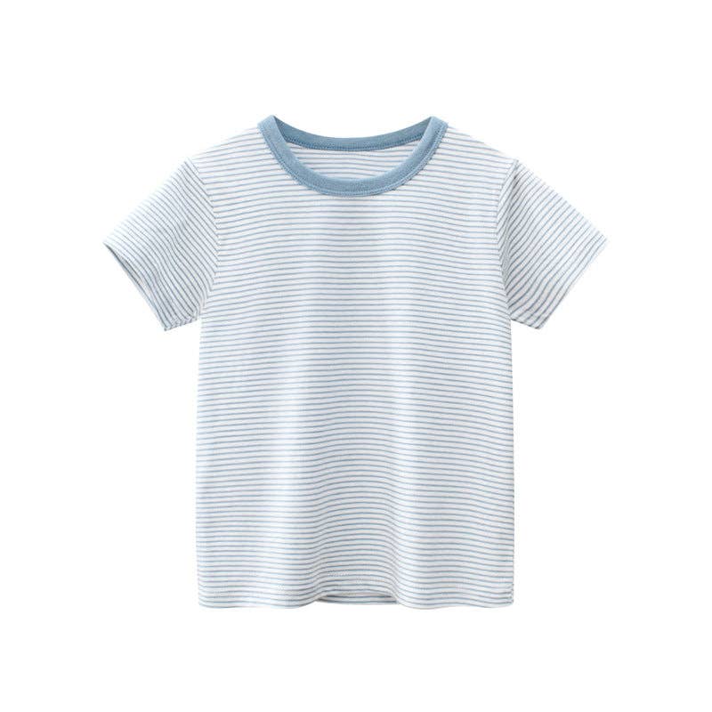 MyKids-USA® - Wholesale T-Shirt - Kids - Baby Striped Pattern Casual Round Neck T Shirt Outfits0