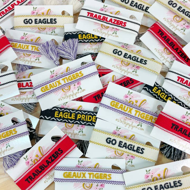 EstelleJoyLynn, LLC - Wholesale Woven/Braided Bracelet - School Spirit Game Day Bracelet / Custom School Bracelet