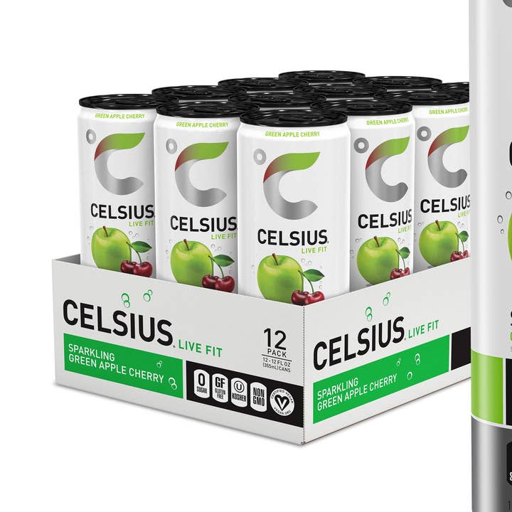 Celsius Energy Drink - Confezione da 12 - 12 Oz - Mela Verde Ciliegia per la vendita all'ingrosso da parte di L&F Universal Goods