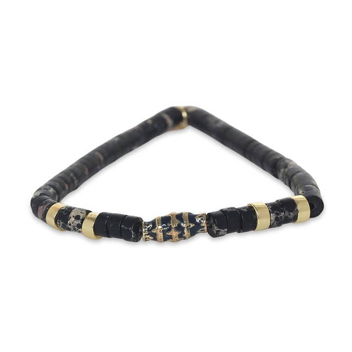 Pärltrenden-SAM stretcharmband i svart jaspis impé för wholesale av Franck Herval