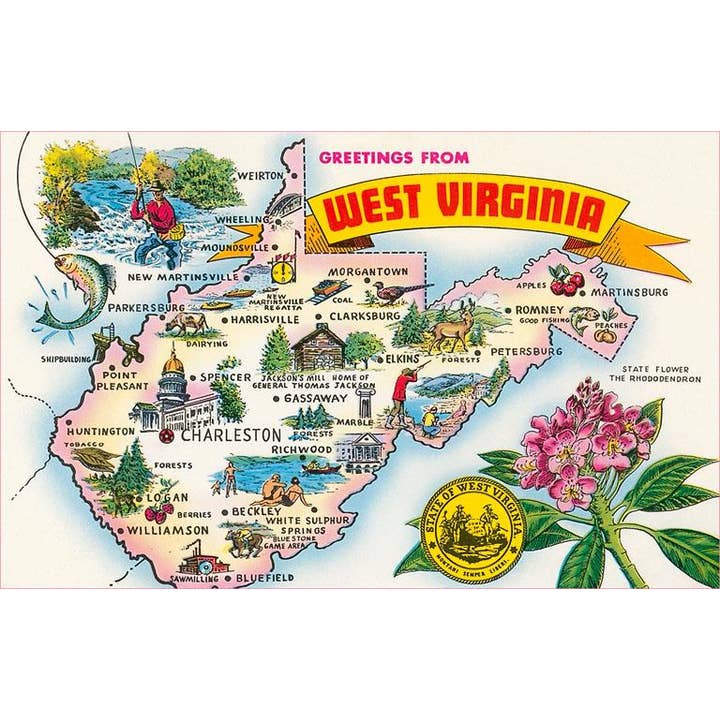Found Image Press - Venta al por mayor Imanes - Imán WV-123 Saludos desde Virginia Occidental
