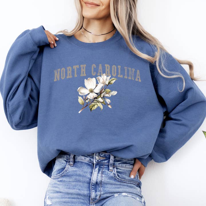 North Carolina State Flower Sweatshirt for wholesale by Refinery Number One LLC
