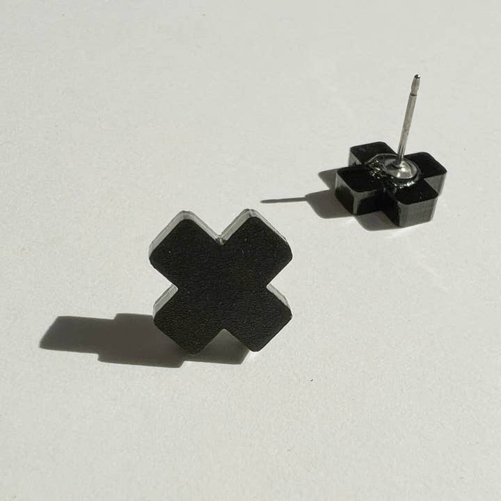 Mingled – wholesale Stud/post earrings – Black Cross Stud Earrings - Small Cross Earrings, Minimalist7