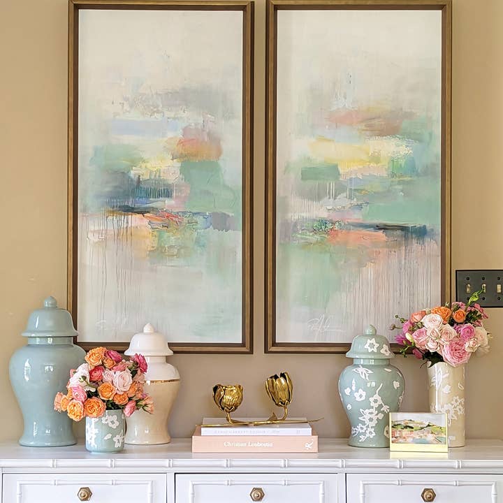 Lo Home | Ruby Clay - Wholesale Vaas - Sakura gemberpotten in mosgroen8