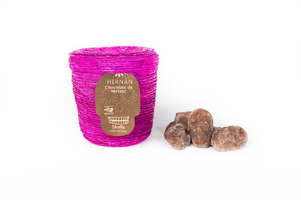  HERNÁN – Großhandel Kakao/Heiße Schokolade – Zimtschokoladen-Calaveras Schädel im Korb – 240 g6