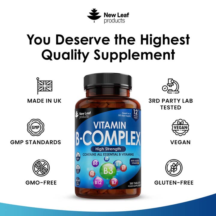 New Leaf products Ltd – wholesale Oral supplement/vitamin – Vitamin B Complex - High Strength Tablets - All B Vitamins3