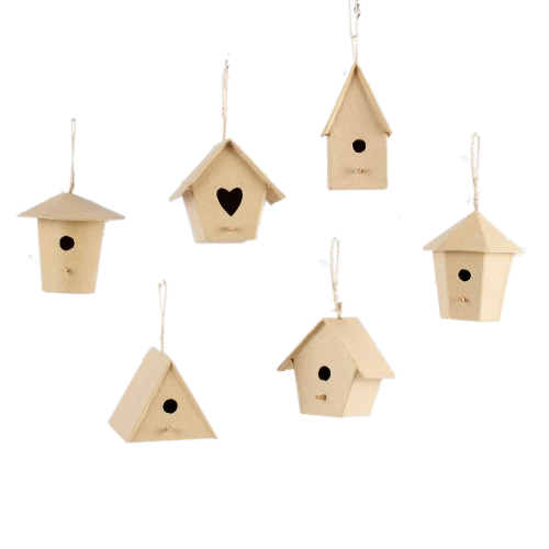 Factory Direct Craft - Vente Papier mâché - Nichoirs en papier mâché préfabriqués (ensemble de 6)6