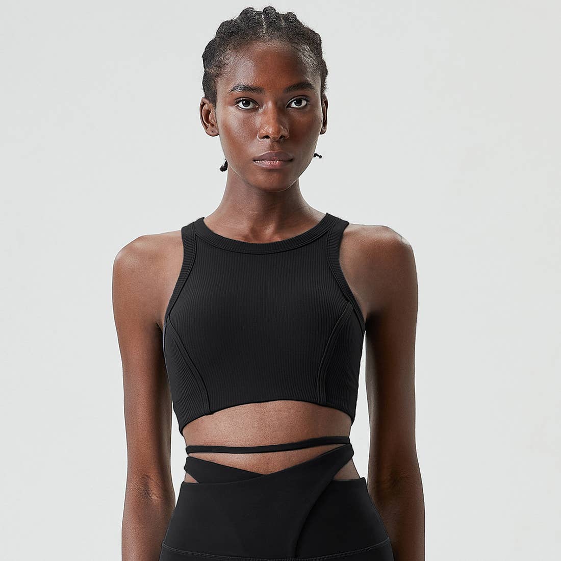 Sodalemon - Wholesale Sports Bra - Women's - Women Yoga Solid Threaded High Support Fitness Sports Bra0