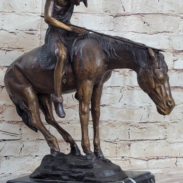 Bronzhaus - Wholesale Sculpture - End of the Trail by James Earle Fraser Bronze Statue Sculpture Western Native American