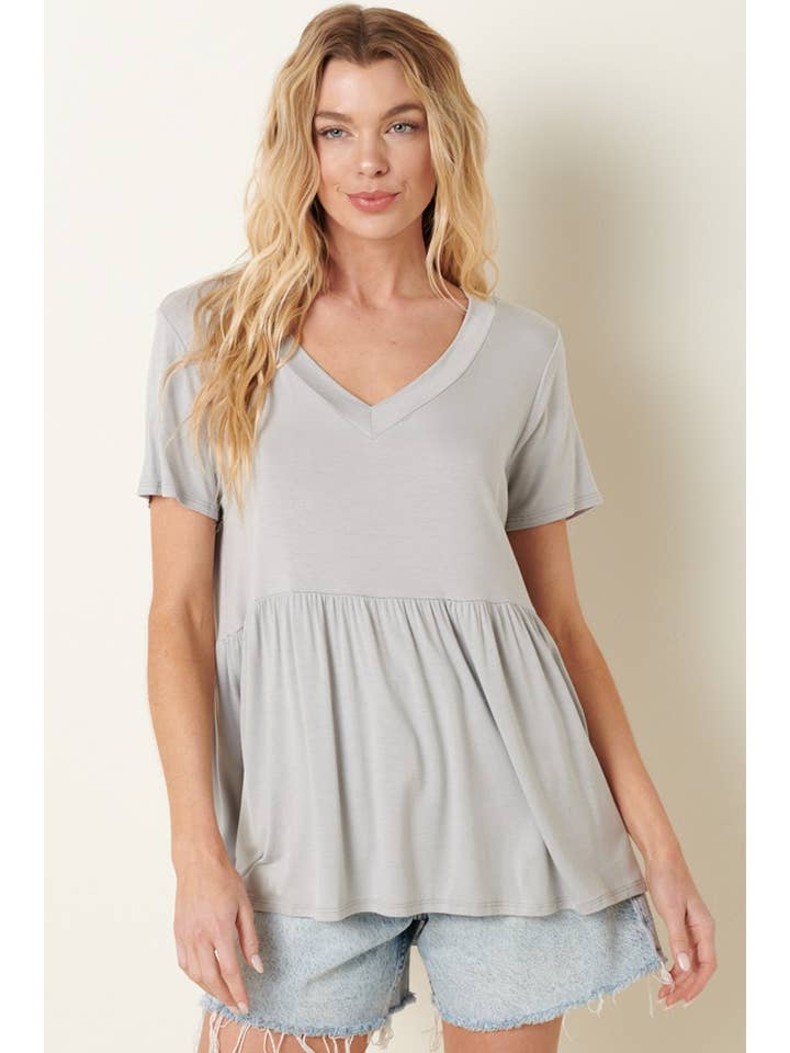 mittoshop - Wholesale Tunic - Women's - BT8128-BAMBOO V-NECK BABYDOLL TOP3
