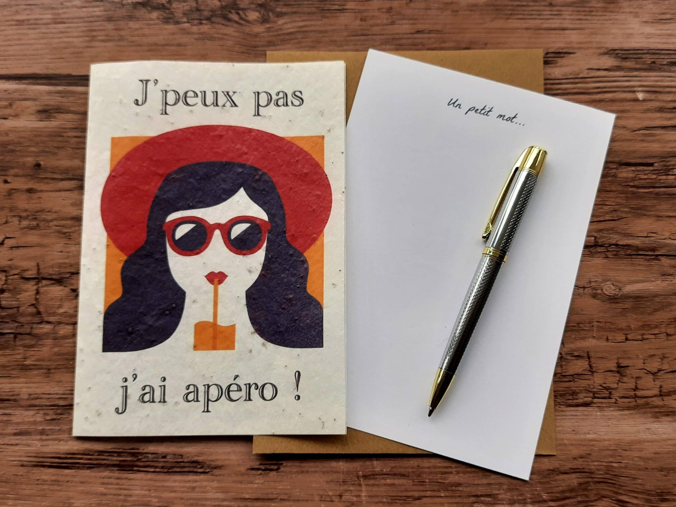 Des Mots Qui Fleurissent - Wholesale Everyday Greeting Card - Card to plant - I can't I have an aperitif!1