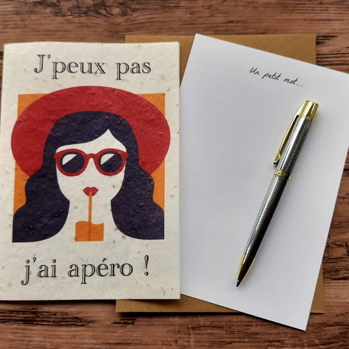 Des Mots Qui Fleurissent - Wholesale Everyday Greeting Card - Card to plant - I can't I have an aperitif!1