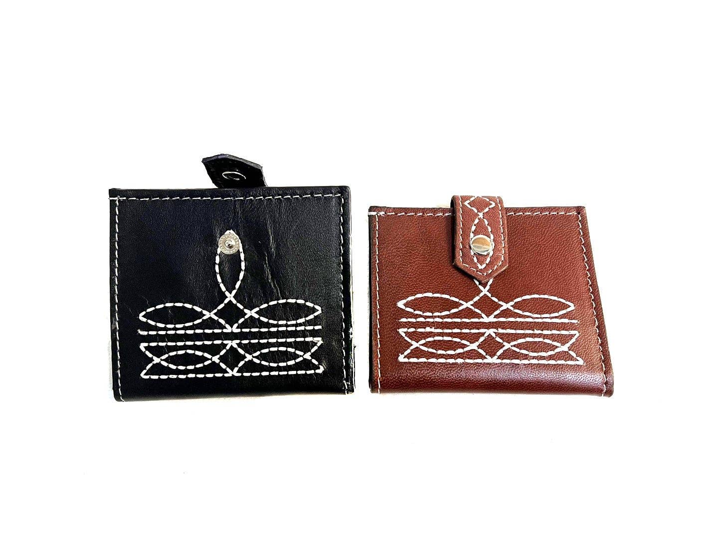 Snowing West - Wholesale Wallet - Women's - WESTERN GENUINE LEATHER BOOT STITCH BIFOLD WALLET3