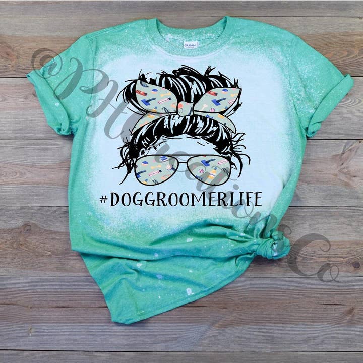 Dog Groomer Life Bleached T-Shirt – Pet Grooming Tee for wholesale by TheKingShirt