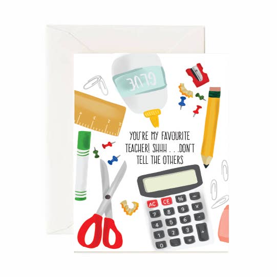You're My Favourite Teacher - Greeting Card for wholesale by Jaybee Design