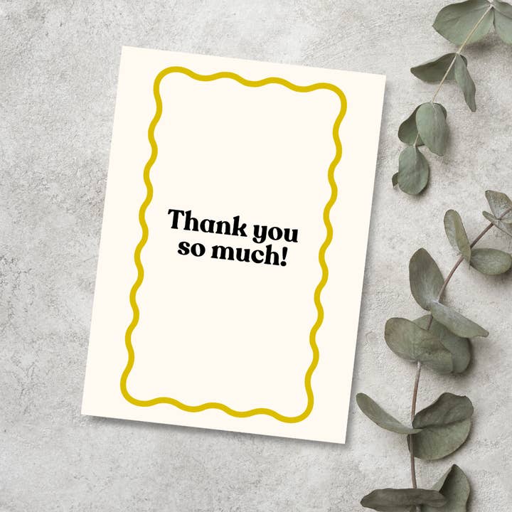 Thank You Card | Yellow Green Design | Modern Border for wholesale by JoeyPrints