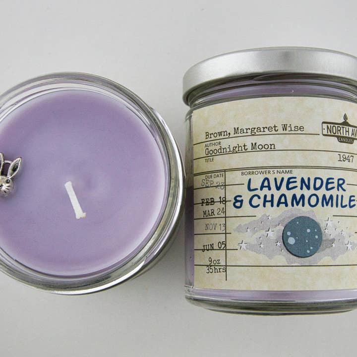 North Ave Candles - Wholesale Jar/Filled Candle - Book Candle / Goodnight Moon / bookstore merch1