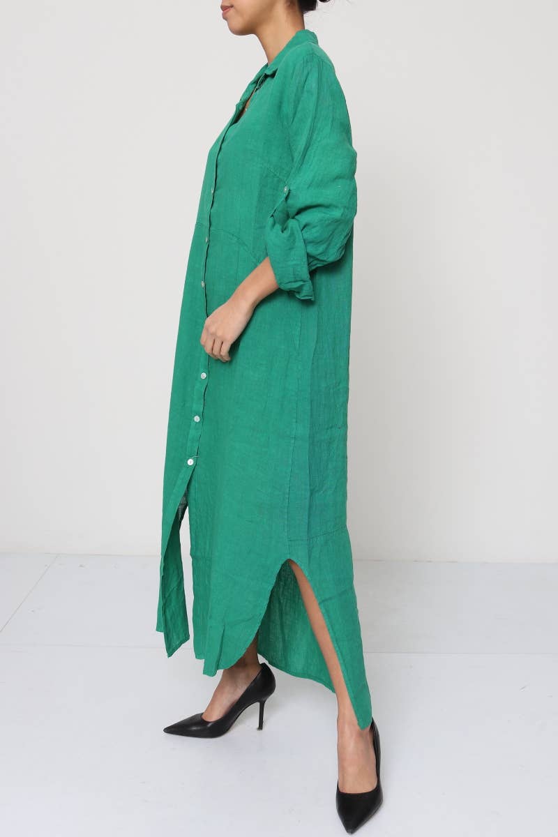 LÉA & LUC - Wholesale Dress - Women's - Long shirt dresses in 100% Linen REF. 148432