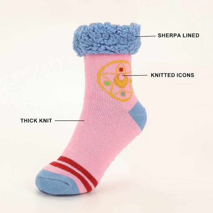 Bioworld Merchandising - Wholesale Socks - Women's - Sailor Moon Symbol Womens Faux Sherpa Lined Quarter Crew Sock1