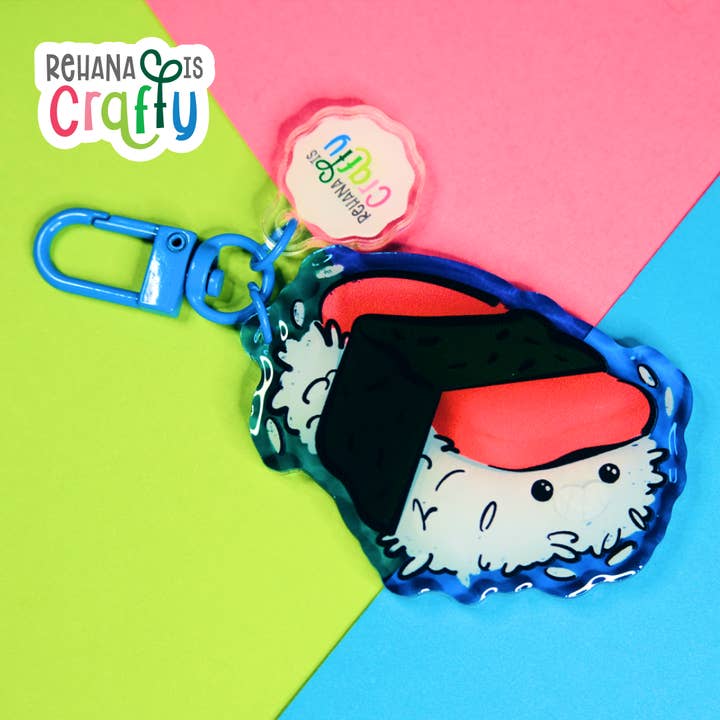Kawaii Spam Musubi | Porte-clés en acrylique pour la vente par Rehana is Crafty