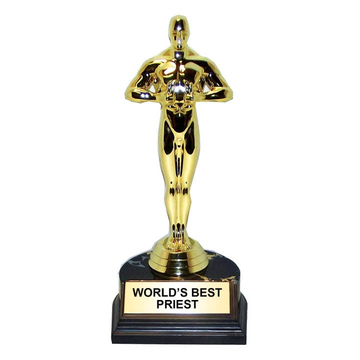 AAHS Enterprises - Wholesale Decorative Figurine - Trophy - World's Best Priest - Gold - (7 inches)