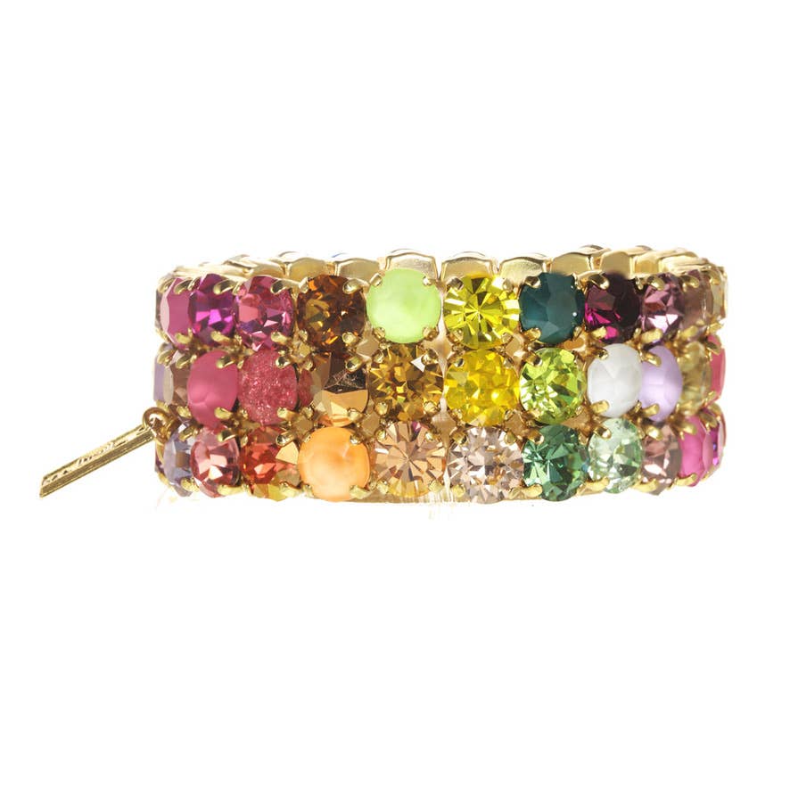 TOVA - Wholesale Beaded Bracelet - Olivia 3 strand Rainbow Ombre2