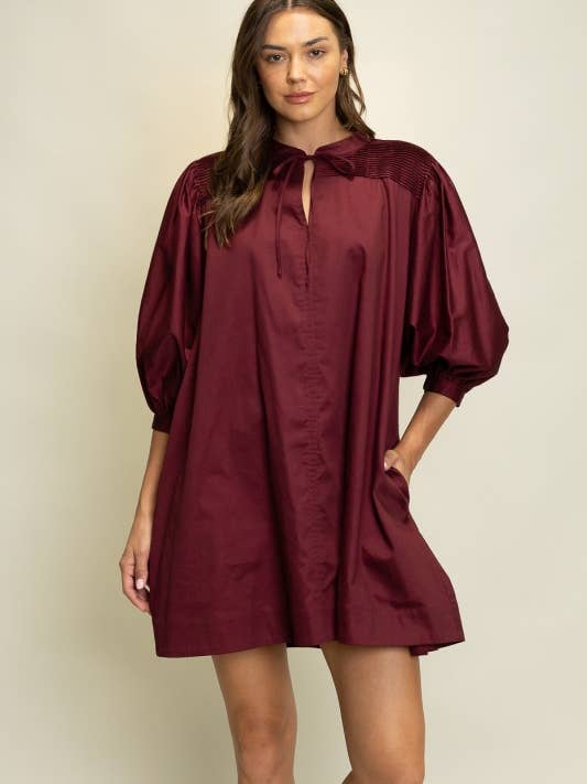 Heyson - Wholesale Dress - Women's - JOD1176 Pintuck Detail A-Line Mini Dress1