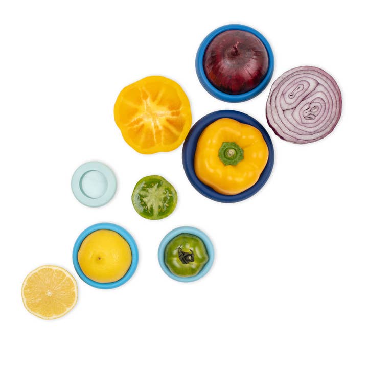 Food Huggers - Wholesale Food Storage Wrap/Bag - Ice Blue Food Huggers - Set of 57