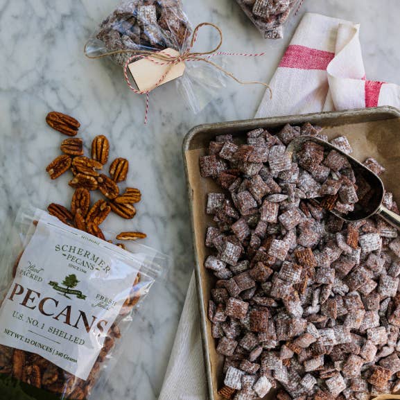 Schermer Pecans - Wholesale Nuts - GEORGIA PECAN HALVES - 12 or 16 ounce bags - 24 bags/case
