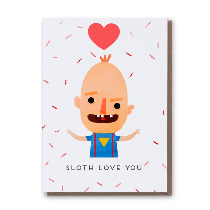 Sloth love you (tarjeta inspirada en la película Goonies) para venta al por mayor de Hole In My Pocket