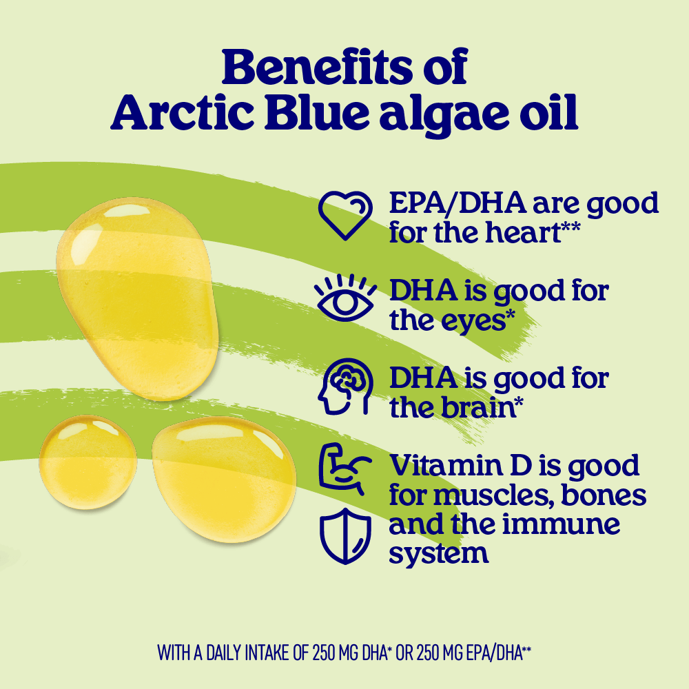 Arctic Blue - Wholesale Oral Supplement/Vitamin - Algae oil DHA and EPA and Hemp Seed Oil ALA with Vitamin D3 -3