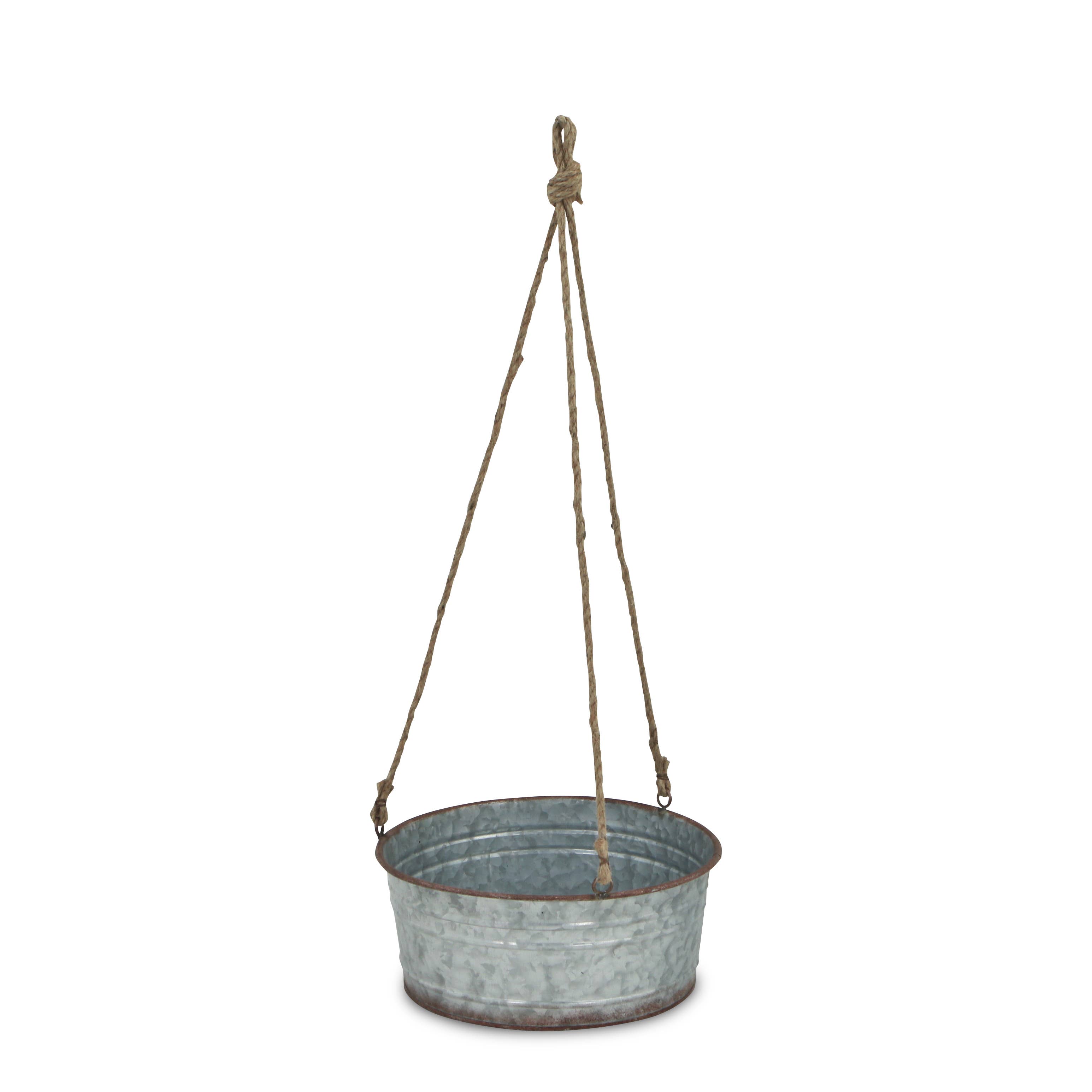 Cheungs Home Decor - Wholesale Hanging Planter - Inara Round Galvanized Hanging Metal Planter1