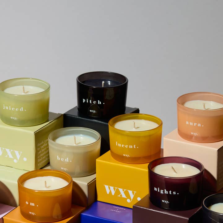 wxy. - Wholesale Jar/Filled Candle - Aura 3oz Candle - White Woods + Amber