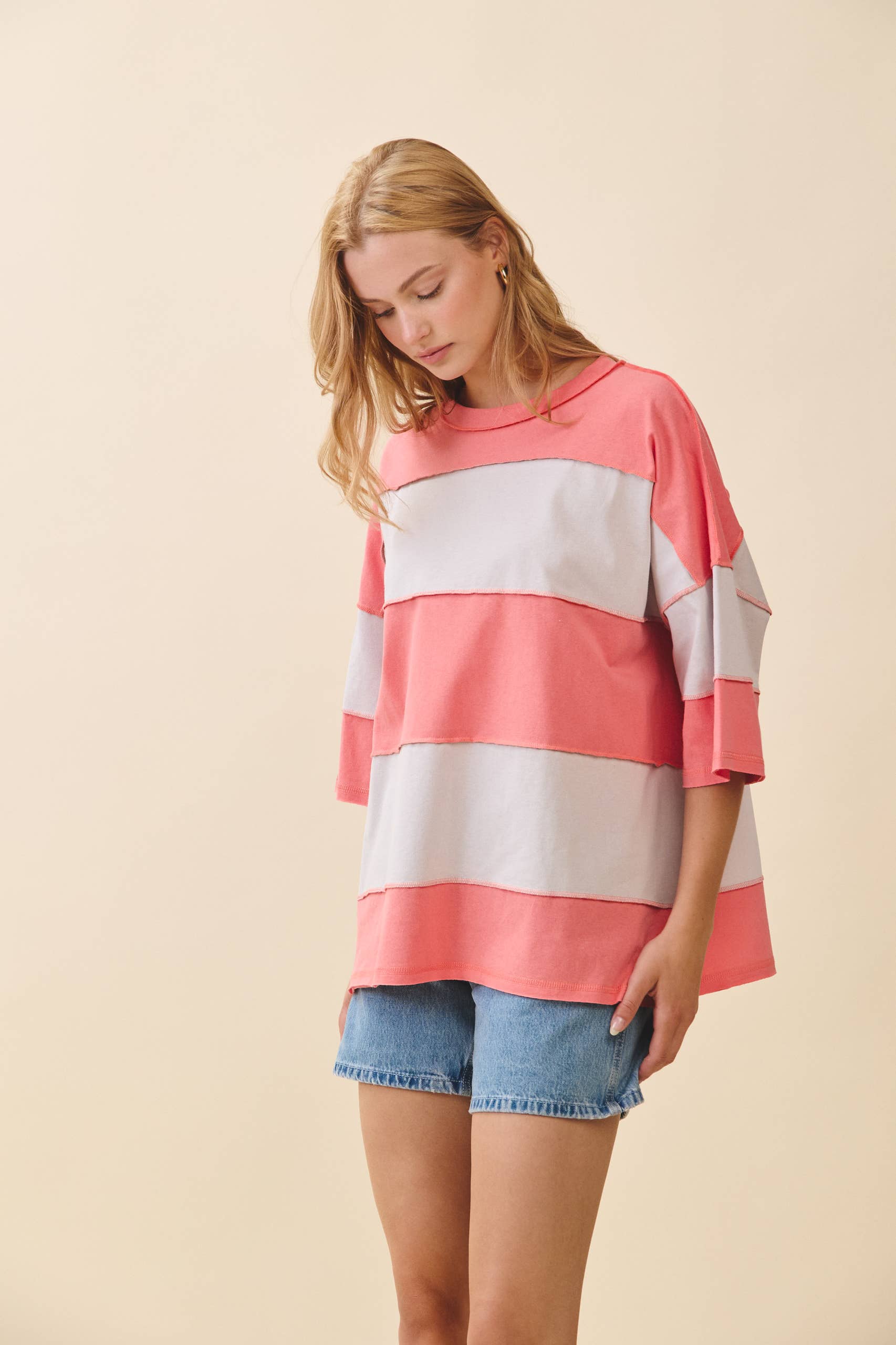 AEMI + CO - Wholesale Knit Top - Women's - 8417FN Polly Color Block Top59