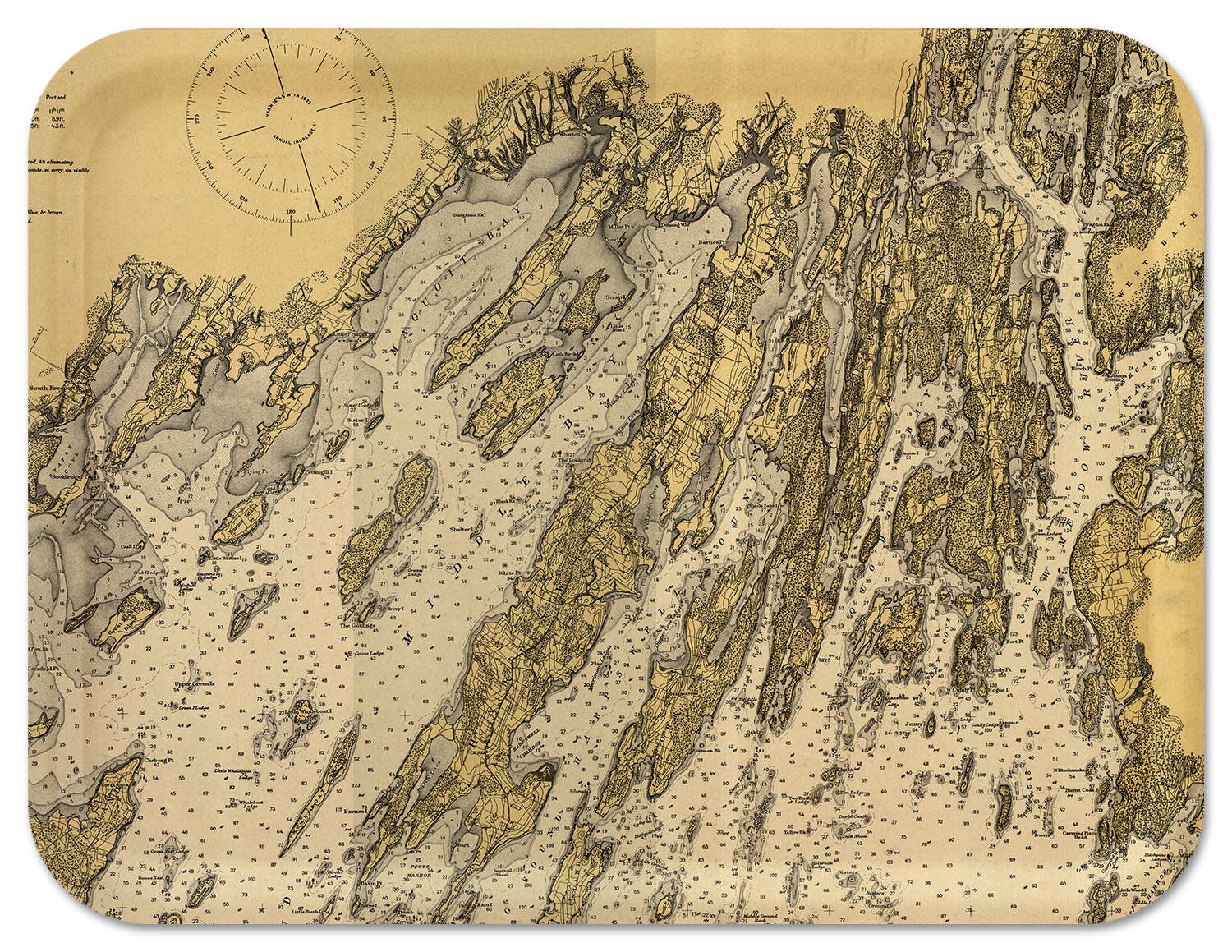 Trays4Us - Wholesale Serving Tray - Custom Vintage Nautical Map Decorative Tray- Any US Location4