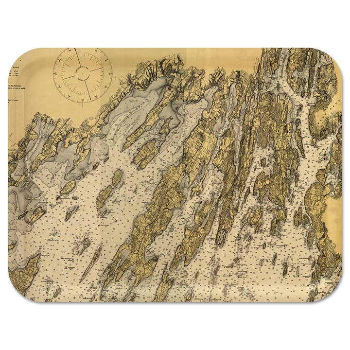 Trays4Us - Wholesale Serving Tray - Custom Vintage Nautical Map Decorative Tray- Any US Location4
