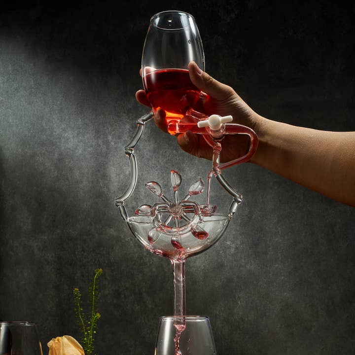 The Wine Savant / Khen Glassware - Wholesale Karaf - Wijnbeluchter Wiel Decanteerset1