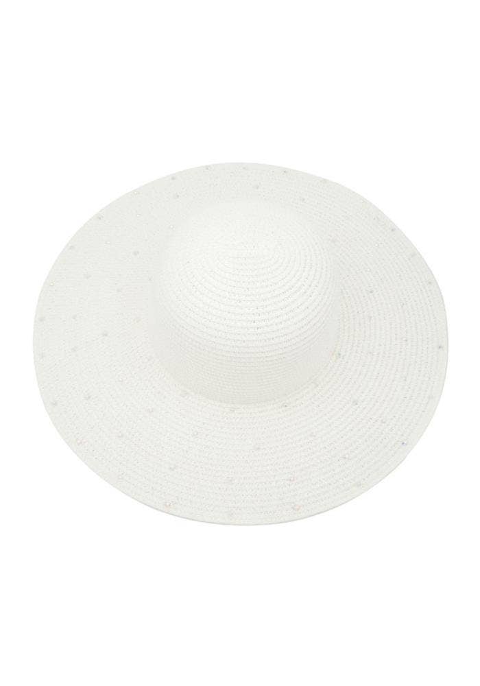 anbfashion - Wholesale Straw Hat - Women's - MULTICOLOR RHINESTONE SUMMER FLOPPY HAT IHT-723333