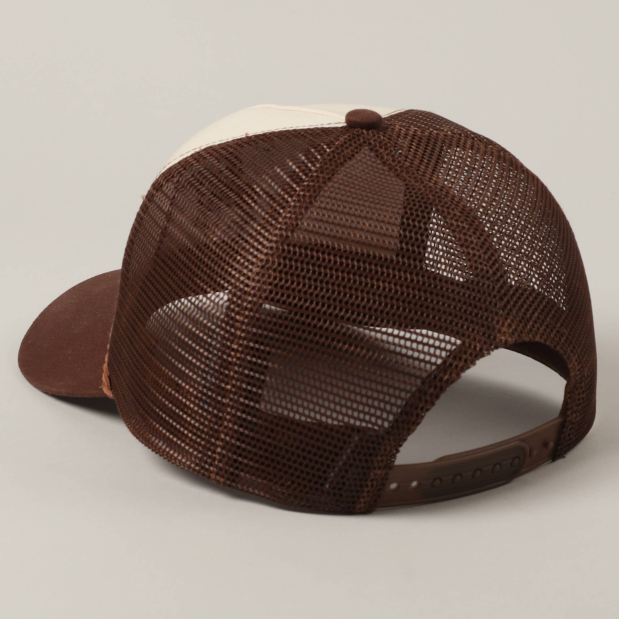 Brown Cowboy Image Howdy Embroidery Mesh Back Cap for wholesale on Faire3
