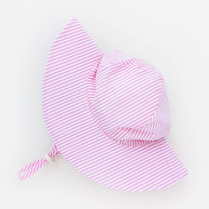 Pink Seersucker Sunhat UPF 50+ Baby & Toddler for wholesale by Huggalugs