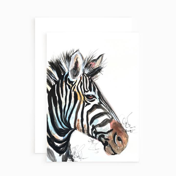 Zebra - Notecard for wholesale by Teresa Sheeley Studios